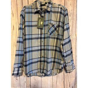 Stillwater Supply Co. Women’s NWT Blue and Gray Plaid Button Flannel Shirt Large